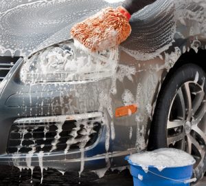 Washing car