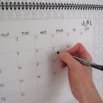 Writing on calendar