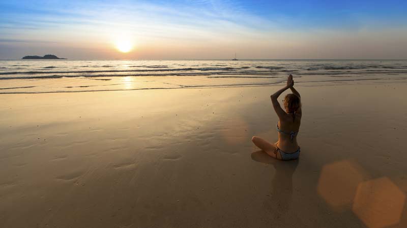 Yoga on a beach
